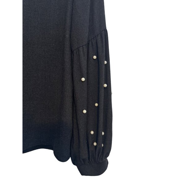 2/$30 Zara Basic Collection M Charcoal Pearl Embellish Sleeves - Picture 9 of 12